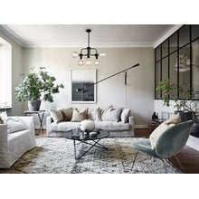 Modern Hexa Iron 6 Light Pendant